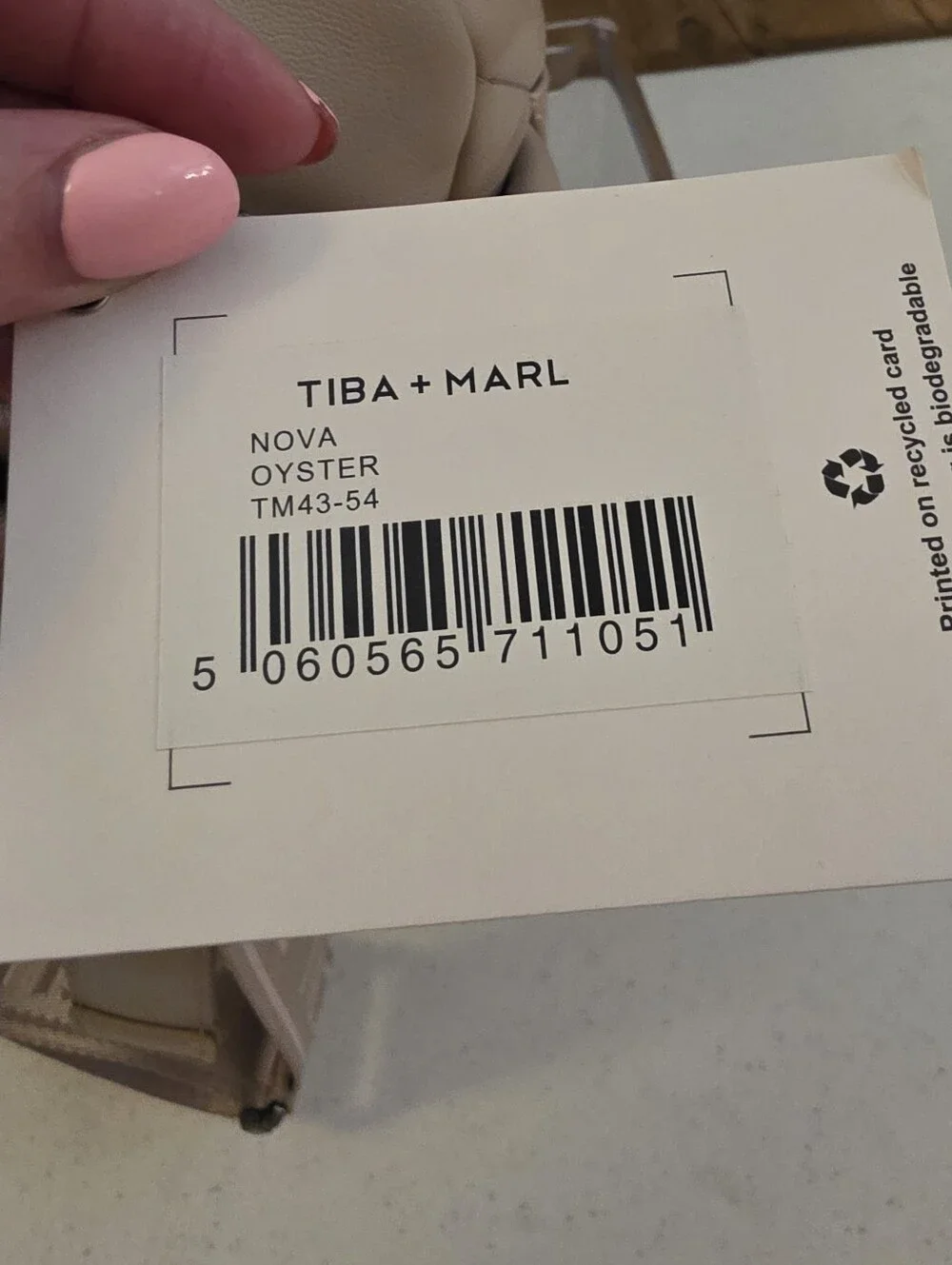 Tiba + Marl Nova Eco Compact Quilted Crossbody Diaper Bag Oyster Color NWT